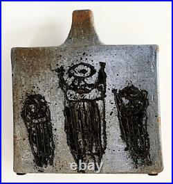 Steve Salisian MID Century Modern Studio Art Pottery Sgraffito Figural Vase