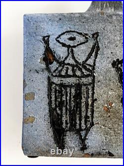 Steve Salisian MID Century Modern Studio Art Pottery Sgraffito Figural Vase