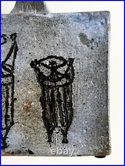 Steve Salisian MID Century Modern Studio Art Pottery Sgraffito Figural Vase