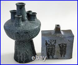 Steve Salisian MID Century Modern Studio Art Pottery Sgraffito Figural Vase