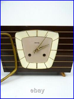 Stunning Very Rare Original 50s MID Century Table Clock By Hermle Germany