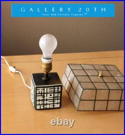 Super Rare! MCM Abstract Squares Cube Lamp! Raymor 50's 60's Vtg B&w MID Century