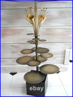 Super Rare Maison Jansen Bronze Calla Lily Pad Raindrops Table Lamp Jere