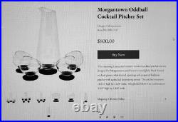 Super Rare Variant! 1960s Morgantown Glassware Guild Odd Ball Cocktail Set