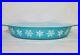 ULTRA_RARE_Pyrex_Turquoise_LARGE_SNOWFLAKE_Divided_Dish_EXCELLENT_White_Blue_01_brbf