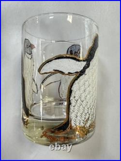 Ultra Rare Georges Briard Penguin Pattern Old Fashion Low Ball Glasses Set Of 6