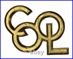 Ultra-Rare MCM Brass Cool Sign Trivet Funky Mid-Century Modern Decor