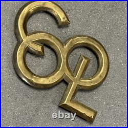 Ultra-Rare MCM Brass Cool Sign Trivet Funky Mid-Century Modern Decor