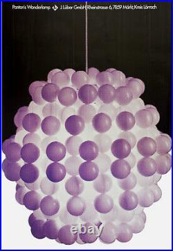 Ultra Rare Verner Panton'Ball Lamp' Poster Luber Suisse 1968 Mid Century Modern