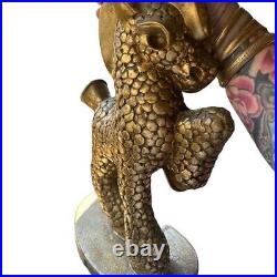 Unicorn Statue Reglor California Mid Century Modern Artist Stamped Rare Gold