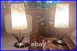 Unique Pair Vintage 50s / 60s Atomic Lamps Mid Century Modern MCM RARE°°