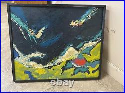 Unknown Unsigned Mystery MCM Mid Century Modern Abstract Impasto Rare Painting