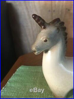 VERY RARE Howard Pierce California Pottery MCM Unicorn Figurine 6.25 x 5.5