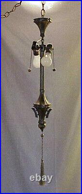 VERY RARE MCM MARBRO HANGING SWAG LAMP MID CENTURY MODERN BRASS BRONZE Lamp