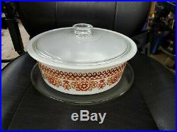 VERY RARE Pyrex 664 Big Bertha 4 Qt. Casserole WithLid and Tray Never Released