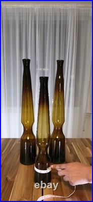VERY RARE Set of 3 Greenwich Flint Craft MidCentury Large Vases By Tom Connally