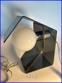 VERY RARE Underwriter's Labratories Vintage Smoked Lucite Globe Lamp Numbered