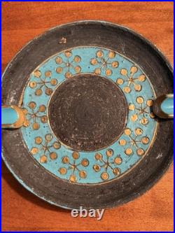 VINTAGE ALDO LONDI BITOSSI ITALY MCM Atomic Ashtray Turquoise Gold Black Rare