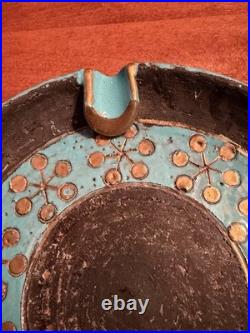 VINTAGE ALDO LONDI BITOSSI ITALY MCM Atomic Ashtray Turquoise Gold Black Rare