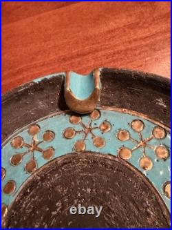 VINTAGE ALDO LONDI BITOSSI ITALY MCM Atomic Ashtray Turquoise Gold Black Rare
