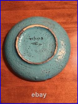 VINTAGE ALDO LONDI BITOSSI ITALY MCM Atomic Ashtray Turquoise Gold Black Rare