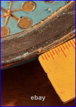 VINTAGE ALDO LONDI BITOSSI ITALY MCM Atomic Ashtray Turquoise Gold Black Rare