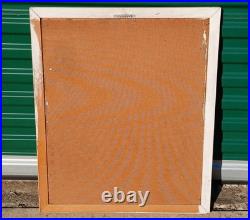 VINTAGE MID CENTURY MODERN MCM 1950s ABSTRACT OIL ON GRAPHITE SIGNED RARE