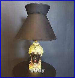 VINTAGE Rare Blackamoor Nubian Head Lamp with ORIGINAL SHADE 1950s