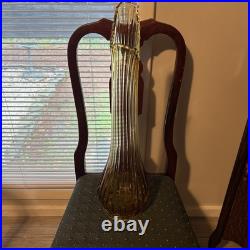 VTG LE Smith Large 24Amber Glass Swung Floor Vase MCM. Panel. Rare. Stunning VTG LE Smith Large 24Amber Glass Swung Floor Vase MCM. Panel. Rare. Stunning