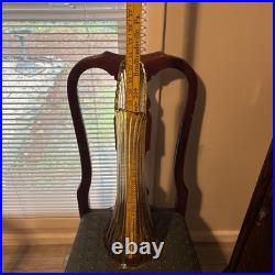 VTG LE Smith Large 24Amber Glass Swung Floor Vase MCM. Panel. Rare. Stunning VTG LE Smith Large 24Amber Glass Swung Floor Vase MCM. Panel. Rare. Stunning