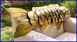 VTG Large Welded 41 CURTIS JERE BRASS FISH WALL ART SCULPTURE Mid Century RARE