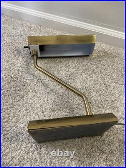VTG MCM Asymmetric Brass Desk Lamp Rare Patina 14x10 Offset Mid Century Modern