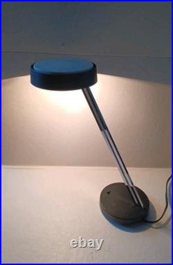 VTG MCM Lightolier Chrome Desk Lamp Black Base. VERY RARE