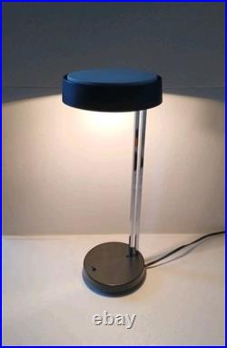 VTG MCM Lightolier Chrome Desk Lamp Black Base. VERY RARE