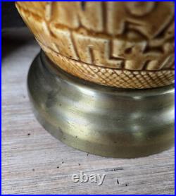 VTG Mid Century Modern Brutalist Glyph Lamp Aztec Style Relief Sculpture RARE