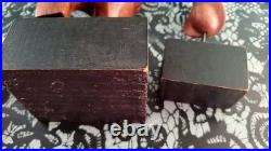 VTG Mid-Century Modern Carved Wood Art Set 2 Figures On Wood base Very RARE