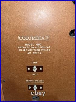 VTG Mid-Century Modern Columbia 2 Piece Hi-Fi Console Model 680 RARE