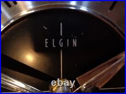 VTG Mid Century Modern Elgin 30.5 Starburst Sunburst Wall Clock Rare Black
