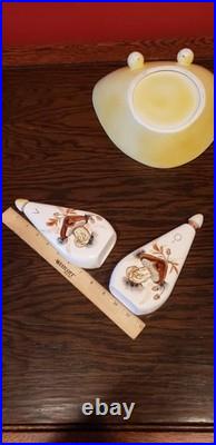 VTG Mid Century Modern Mushroom Pattern Ceramic Serving Set 13 Pieces VERY RARE