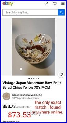 VTG Mid Century Modern Mushroom Pattern Ceramic Serving Set 13 Pieces VERY RARE