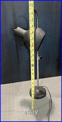 VTG Mid-Century Modern Table Desk Lamp Spot Black Spotlight Adjustable Arc Rare