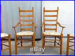 VTG Mid Century TALL CURVED LADDER BACK DINING CHAIRS SET by LANE Gio Ponti RARE