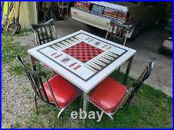 VTG Mid Century modern game table / dinette set memphis dinette INC. RARE