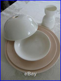 VTG Very RARE LENOX Bone China 10 pc Breakfast Set for One Ivory & Pink MINT