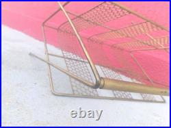 V. RARE Mid Century Modern Brass Finish Magazine Rack V. Strong SOLID WELDED