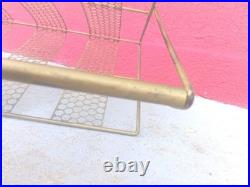 V. RARE Mid Century Modern Brass Finish Magazine Rack V. Strong SOLID WELDED
