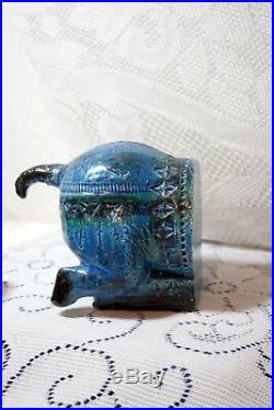 Very Rare Aldo Londi For Bitossi Rimini Blu Italian Pottery Horse Bookends