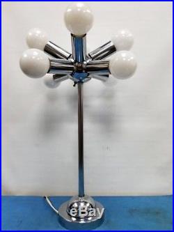Very Rare Atomic Space Age Sputnik Chrome Table Lamp Ball Mid Century Modernist