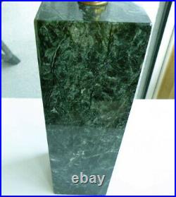 Very Rare Dark Emerald Green Solid Marble MCM MID Century Modern Lamp