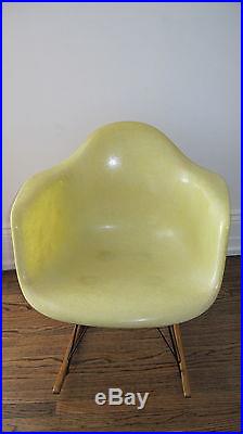 Very Rare Eames Zenith Rocker Chair Rope Edge Lemon Yellow